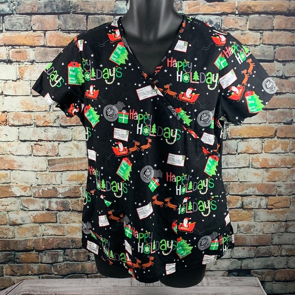 Scrubstar Tops - Santa Claus scrub top 
size M